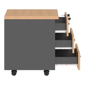 Comoda cu sertare pe roti Fesialo, Antracit, 39x47x52.5 cm - Img 2