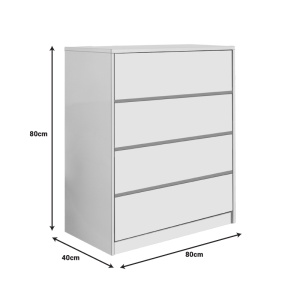Comoda Kuanger cu sertare din MDF alb 80x40x80 cm - Img 3
