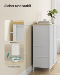 Comoda Songmics Alb 80x30x81.5 cm - Img 5