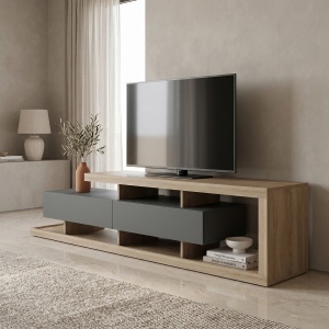 Comoda TV, Arbero, Antracit, 198x40x45 cm