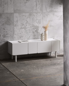 Comoda TV BERA, Alb, 45x55x160 cm