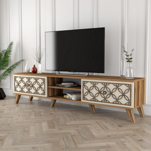 Comoda TV Class - Walnut, Crem - Img 2