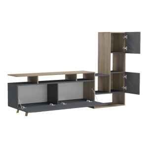 Comoda TV, Defry, Antracit, 177.5x31.5x110 cm - Img 2