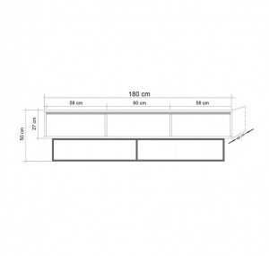 Comoda TV Milo 180 Walnut-Negru - Img 6