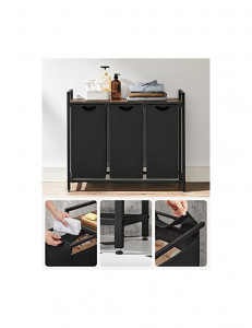 Consola de depozitare Vasagle, 3 cosuri de rufe, BLH301B01, Maro Rustic - Img 6