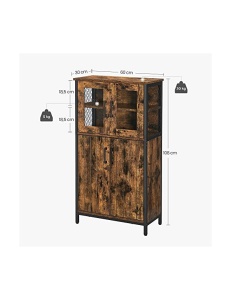 Consola depozitare, Vasagle, Maro Rustic, LSC260B01, 30 x 60 x 108 cm - Img 5