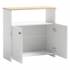 Consola Marcel Alb-Oak 80x32x80 cm - Img 4
