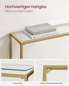 Consola Vasagle Auriu 100.5x20x80 cm - Img 5