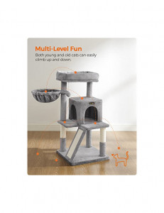 Copac pentru pisici, Feandrea, 143 cm, 48L x 48W x 96H, Gri - Img 3