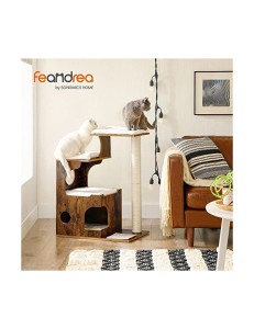 Copac pentru pisici, Feandrea, 86 cm, 3 perne, Maro Rustic - Img 2
