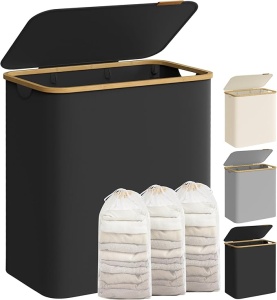 Cos de rufe Negru Songmics 60x38.5x70.5 cm