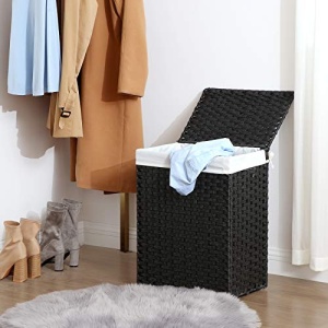 Cos de rufe, Songmics, Negru, 45.5x32x61 cm - Img 3