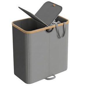 Cos de rufe Songmics, Roxanne, Gri inchis, 52.5x38.5x75 cm