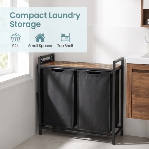 Cos de rufe Vasagle, Brenta, Negru, 71.3x33x72 cm - Img 6