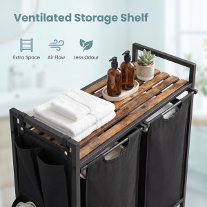 Cos de rufe Vasagle, Brenta, Negru, 71.3x33x72 cm - Img 4