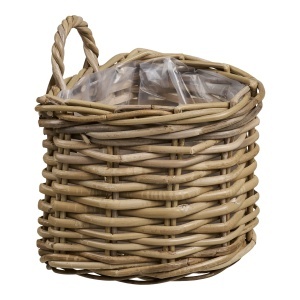 Cos decorativ Kubu rattan, Natural, 23x23x27 cm - Img 4