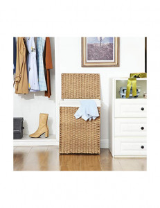 Cos pentru rufe, Songmics, 90 L, LCB51NL, Natural - Img 3