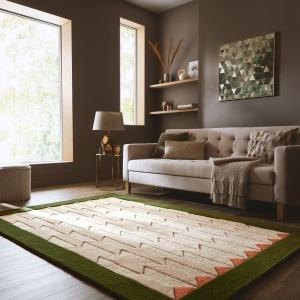 Covor Apex Border Wool Verde 160x230 cm