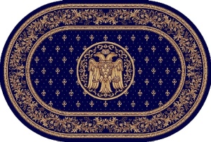 Covor biserica Oval, Lotos, Albastru, 100x200 cm, Delta 15077 810