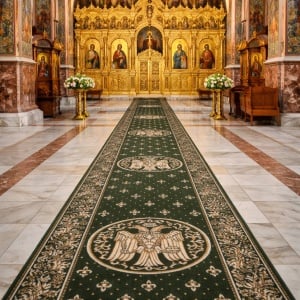 Covor biserica Traversa, Lotos, Verde, 150x600 cm, Delta 15032 310