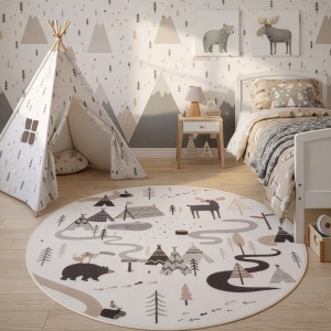 Covor rotund Coco V5 Crem 200x200 cm - Img 3