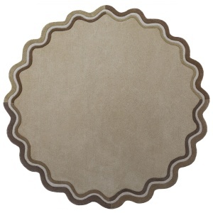 Covor rotund Leo Scallop Border Natural 180x180 cm - Img 2