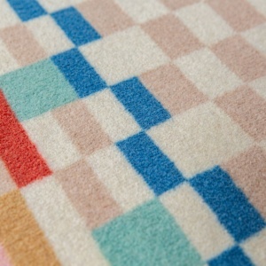 Covor traversa Checkered Border Multicolor 80x300 cm - Img 3