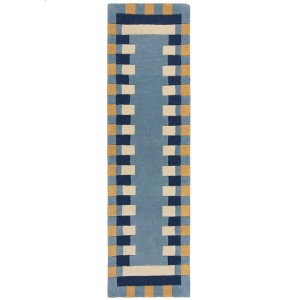 Covor traversa Lois Scallop Kai Wool Albastru 60X230 cm, Flair Rugs - Img 2