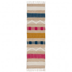 Covor traversă Medina Jute Natural/Multicolor 60X230 cm, Flair Rugs - Img 2