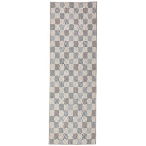 Covor traversa Muted Checkerboard Albastru 80x230 cm - Img 5