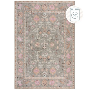 Covor Una Floral Washable Verde 152x230 cm, Flair Rugs - Img 2