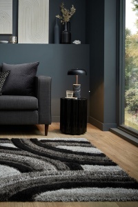 Covor Velvet Carved Gri 160x230 cm, Flair Rugs - Img 5