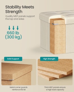 Cufar depozitare Crem Songmics 38 x 110 x 38 cm - Img 5