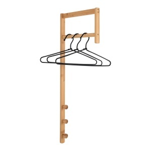 Cuier de perete Trento, Natural, 30x3x82 cm - Img 2