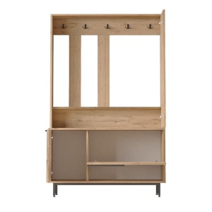 Cuier hol Zerbie melaminat culoare lemn natural - negru 112x35.5x178cm - Img 3