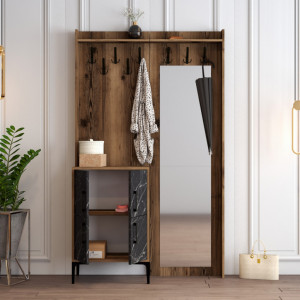 Cuier pentru Hol Berlin BC - Walnut, Negru Marble - Img 3