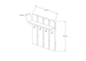 Cuier suspendat Mita Nuc 70x70x18 cm - Img 4
