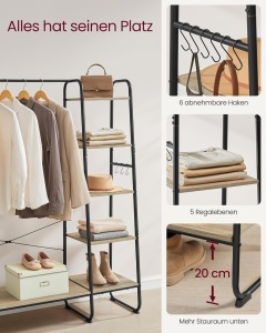 Cuier Vasagle Turcoaz 120x45x160 cm