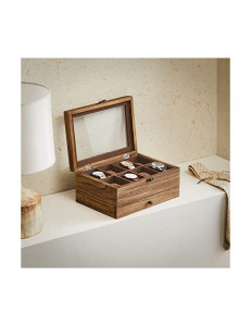 Cutie de bijuterii, Songmics, 19 x 27 x 12.5 cm, JOW008K01, Maro - Img 3