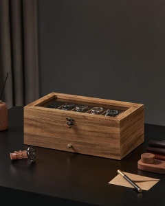 Cutie de ceasuri, Songmics, 19 x 34 x 12.5 cm, JOW012K01, Maro - Img 5