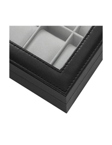 Cutie pentru ceasuri, Songmics, capacitate 20.2 x 25.5 x 7.8 cm, JWB010BK, Gri - Img 5