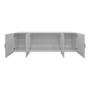 Dulap cu 3 usi, Alvia, Alb, 51x200x60 cm - Img 2