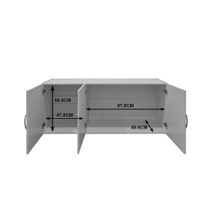 Dulap cu 3 usi, Alvia, Antracit, 51x150x60 cm - Img 4