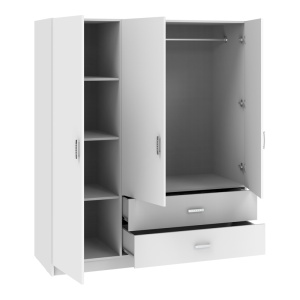 Dulap cu 3 usi, Royal, Alb, 200x58x177 cm - Img 2