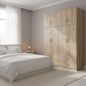 Dulap cu 4 usi, Athos, V20, Sonoma, 160x42x240 cm