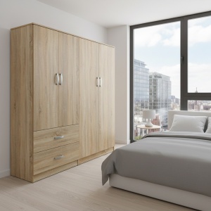Dulap cu 4 usi, Athos, V3, Stejar, 160x42x180 cm