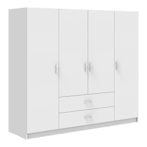 Dulap cu 4 usi, Royal, Alb, 200x58x230 cm - Img 2