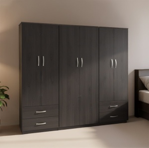 Dulap cu 6 usi, Athos, V4, Wenge, 240x42x180 cm