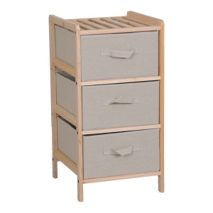 Dulap cu sertare textile, Wolen, Natural, 34.5x36.5x67 cm