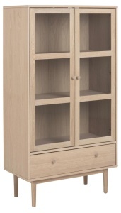 Dulap cu vitrina Aston, Alb, 144.8x80x40 cm - Img 3